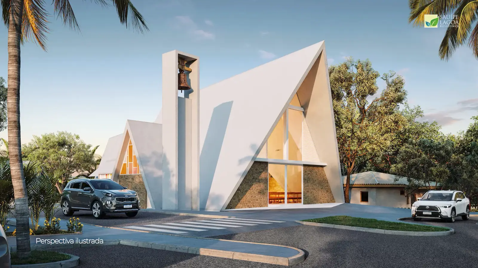 Centro Ecumênico com arquitetura A-frame